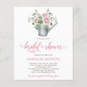 Papier Invitation rustique de budget rose florale pour un (Devant)