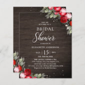 Papier Invitation Rustique de Fête de Fiançailles en Bois (Devant / Derrière)