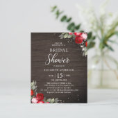 Papier Invitation Rustique de Fête de Fiançailles en Bois (Debout devant)