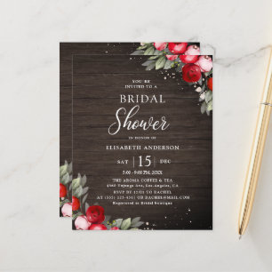 Papier Invitation Rustique de Fête de Fiançailles en Bois