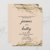 Papier Invitation Rustique de script sur la circulaire bu (Devant / Derrière)