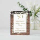 Papier Invitation Rustique pour le 50e Anniversaire de Bu (Debout devant)
