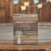Papier Invitation rustique pour un anniversaire Sweet 16 
