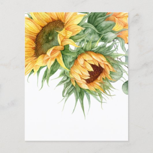 Papier Invitation Rustique Sunflower Budget Douche nuptia (Dos)