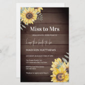 Papier Invitation Rustique Tournesol de bois nuptiale dou (Devant / Derrière)