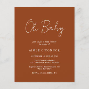 Papier Invitation simple Citrouille Automne Baby shower b
