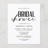 Papier Invitation simple de douche nuptiale budget (Devant)