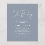 Papier Invitation simple Dusty Blue Budget Baby shower