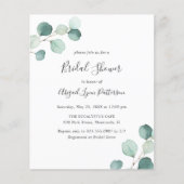 Papier Invitation simple Eucalyptus Budget Douche nuptial (Devant)