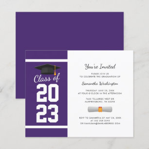 Papier Invitation simple pour la fête de fin d'études 202