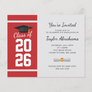 Papier Invitation simple pour la fête de remise des diplô