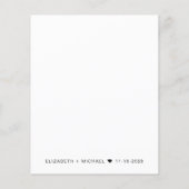 Papier Invitation simple pour la réception de mariage à p (Dos)