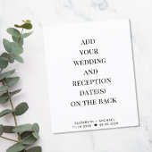 Papier Invitation simple pour la réception de mariage à p