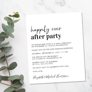 Papier Invitation simple pour la réception de mariage à p