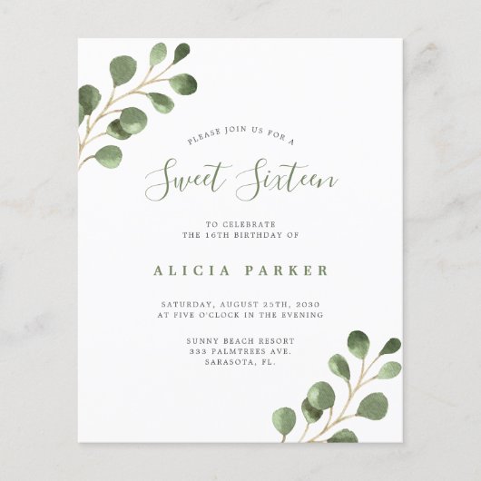 Papier Invitation simple pour une fête d'anniversaire Swe (Devant)