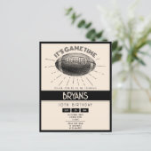 Papier Invitation simple rétro noir pour anniversaire de  (Debout devant)