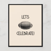 Papier Invitation simple rétro noir pour anniversaire de  (Dos)