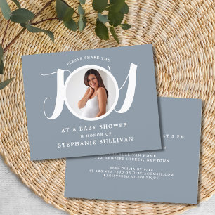 Papier Invitation sur le Baby shower bleu budgétaire