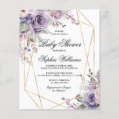 Papier Invitation sur le Baby shower Rose Purple & Blush  (Devant)