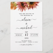 Papier Invitation sur le Mariage campagnard de tournesol  (Devant)