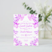 Papier Invitation SURPRISE Rose Fleurie Budget pour un Jo (Debout devant)