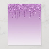Papier Invitation Sweet 16 Violet Budget Glitter Drip (Dos)