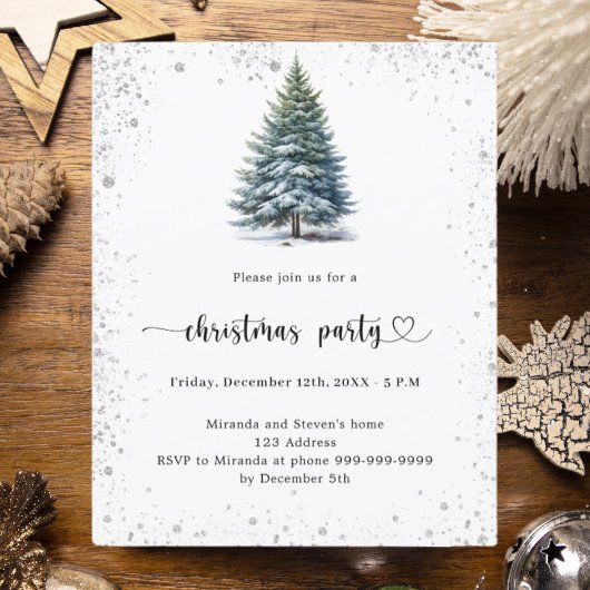 Papier Invitation tirée à la main de l'arbre de Noël