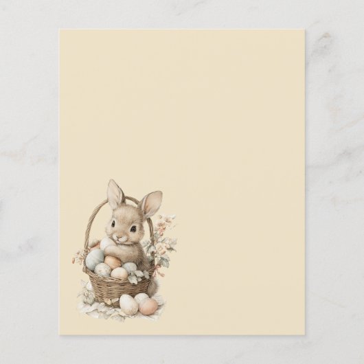 Papier invitation to Easter with Peter Rabbit (Dos)