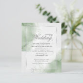 Papier Invitation Verte Mariage Gold Muted Sage (Debout devant)