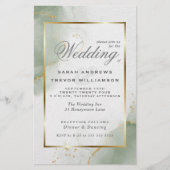 Papier Invitation Verte Mariage Gold Muted Sage (Devant)