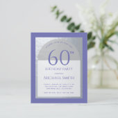 Papier Invitation Violet Faux Argent pour les 60 ans (Debout devant)