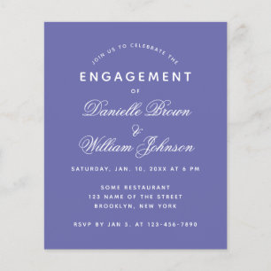 Papier Invitation Violet Fiançailles Budget