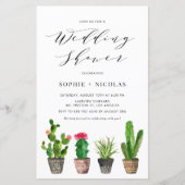 Papier Invitation Wedding shower de cactus Poted Boho (Devant)