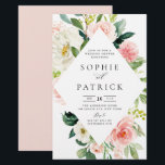 Papier Invitation Wedding shower de cadre Floral blanc et<br><div class="desc">Invités Invitations à votre événement avec cette invitation wedding shower personnalisable. Il présente un cadre floral aquarelle de pivoines blanches et roses, de roses et de dahlias aux accents de verdure. Personnalisez cette invitation à la wedding shower florale en ajoutant vos détails. Cette invitation wedding shower d'aquarelle est parfaite pour...</div>