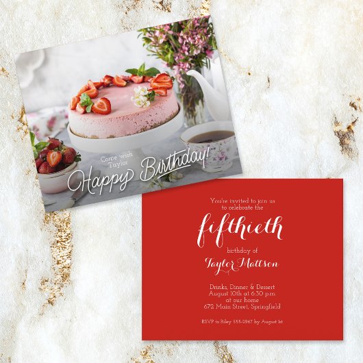 Papier Invitations à la fête du gâteau d'anniversaire