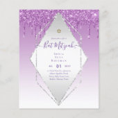 Papier Invitations BAT MITZVAH brillants Parties scintill (Devant)