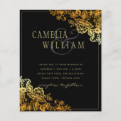 Papier Invitations Black Gold Lace Wedding (Devant)
