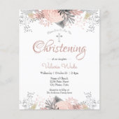 Papier Invitations budgétaires de Christening Floral Rose (Devant)