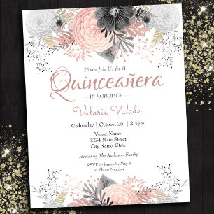 Papier Invitations budgétaires de Quinceanera rose pâle