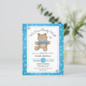 Papier Invitations budgétaires du Baby shower de l'ours e (Debout devant)