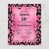 Papier Invitations d'anniversaire Budget Pink Black Leopa (Devant)