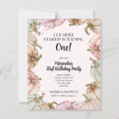 Papier Invitations d'anniversaire de fille Citrouille ros (Devant)