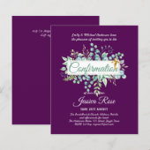 Papier Invitations de confirmation Eucalyptus Greenery Bu (Devant / Derrière)