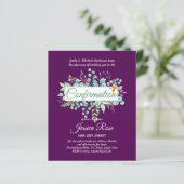 Papier Invitations de confirmation Eucalyptus Greenery Bu (Debout devant)