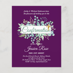 Papier Invitations de confirmation Eucalyptus Greenery Bu