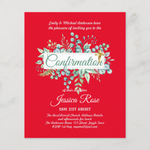 Papier Invitations de confirmation Eucalyptus Greenery Bu