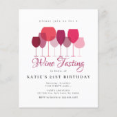 Papier Invitations de dégustation de vin Budget (Devant)