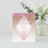 Papier INVITATIONS DE DIPLÔME - Parties scintillant de go (Debout devant)