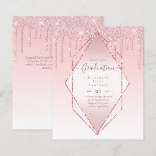Papier INVITATIONS DE DIPLÔME - Parties scintillant de go