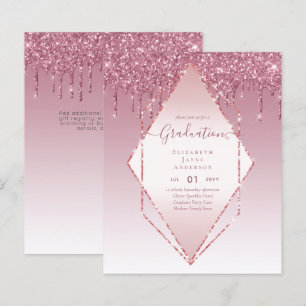 Papier INVITATIONS DE DIPLÔME - Parties scintillant de go